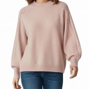 Calvin Klein Blush Cable Knit Pullover Sweater XL NWT Preppy Coquette Cottage